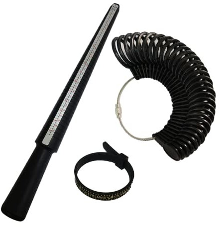 Ring Sizer UK Ring Measurement Tool, Ring Size Measure UK A-Z US Finger Size Measuring Belt Size Stick Gauge Set Jewellery Sizing Scales Kit for Wedding Ring Diameter Women Men