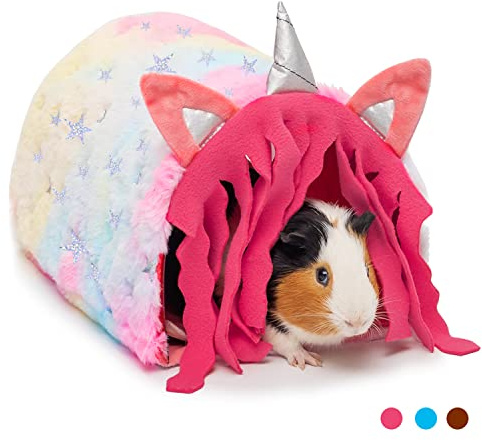 Guinea Pig Hideout - Fleece Tunnel House Cage Accessories for Rat Hamster Hedgehog Chinchilla Small Animal - Playing Sleeping Hunting Resting Washable Tube Bedding Habitats