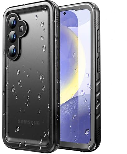SPORTLINK Coque pour Samsung Galaxy S24 Étanche 360 Antichoc, Noir | Incassable Militaire Intégrale, IP68 Waterproof, Double face solide renforcée pour chantier, avec protection écran et cordon