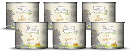 MjAMjAM – Premium Nassfutter für Katzen - natürlich lecker – Bio Hühnchen, 6er Pack (6 x 200g), getreidefrei mit extra viel Fleisch