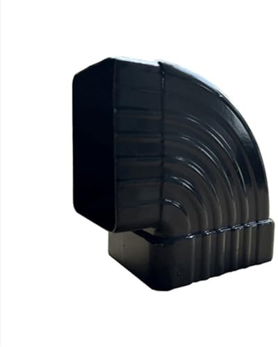 Draino avstängningsrör armbågsadapter, aluminiumlegering regnrör förlängningsanslutning för takränna, väggdränering, uteplats dränering (90° rektangulär sidoböjning)