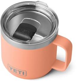 YETI Rambler 14 oz Stackable Mug, Vacuum Insulated, Stainless Steel with MagSlider Lid, Lowcountry Peach