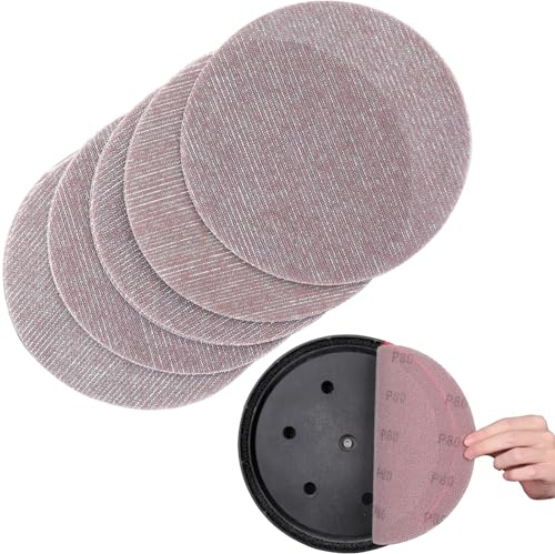 Sruhrak slipspetsar 225 mm kardborreband, 25 stycken korn 80 slipnätset | Effektiv dammborttagning Abranet för murbruk väggslipar, nätslippapper för trä, metall, bil, lack