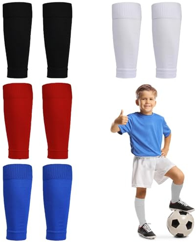 4 Pairs Football Socks & Sleeve Set - Gain the Edge for Running, Basketball - Athletic Cut Socks for Men and Women