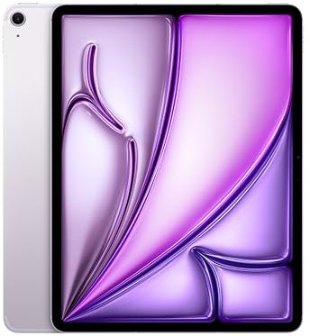 Apple iPad Air 13-inch with M3 chip Built for Apple Intelligence, Liquid Retina Display, 128GB, 12MP Front/Back Camera, Wi-Fi 6E + 5G Cellular, Touch ID, All-Day Battery Life — Purple