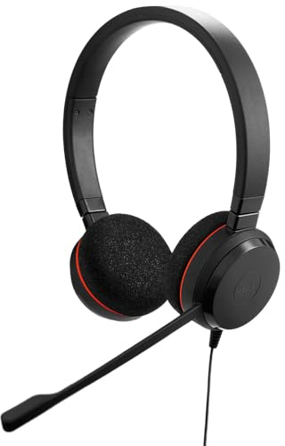 Jabra Evolve 20 Wired Headset (2025 Edition) - Dual-Ear Set for Office and Work from Home - Call Control - Certified for MS Teams - USB-C/A Connectivity - Black