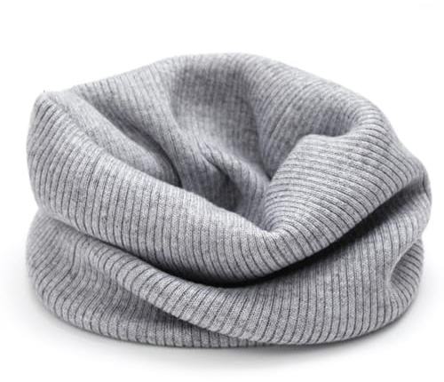 YWTAENOH Bufandas de cachemir para hombres y mujeres, calentador de cuello de punto, bufandas con bucle circular, bufandas gruesas de cuello infinito, gris claro, Talla única