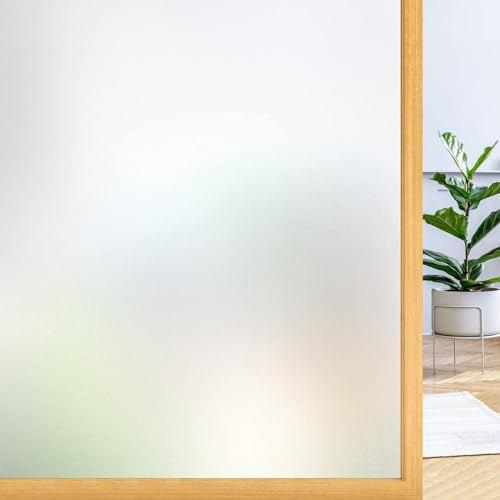 rabbitgoo Frosted Window Film Privacy for Glass, Matt, 44.5x1000cm | Glass Sticker Static Cling without Glue, Removable Opaque Coverings Anti-UV for Bathroom Home Office