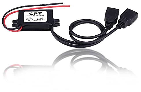 Keenso DC Converter 3A DC 12V to DC 5V Dual USB Adapter Converter Module Dual Power Adapter DC to DC Converter Step Down Power Supplement Module for Car Motorcycle