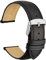 WOCCI 21mm Vintage Cinturino Orologio in Pelle con Fibbia Argento, Cinturino di Ricambio (Nero)