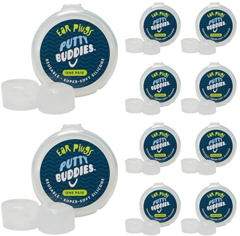 Earvolution Original Putty Buddies Swim Earplugs, Moldable, 10 Pair Pack