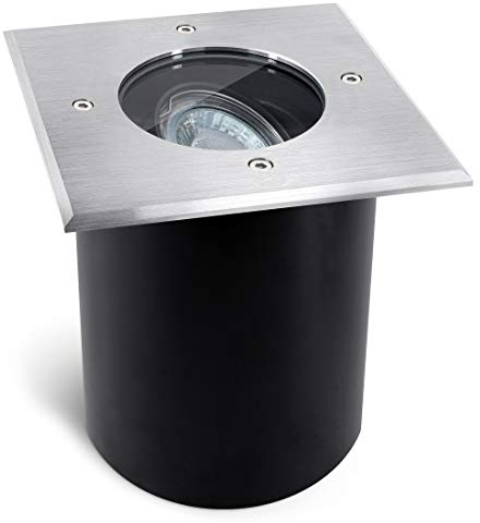 SSC-LUXon JUAVI LED Bodenstrahler schwenkbar eckig für Außen IP67 - mit LED GU10 3W neutralweiß 230V - Boden Einbauleuchte befahrbar