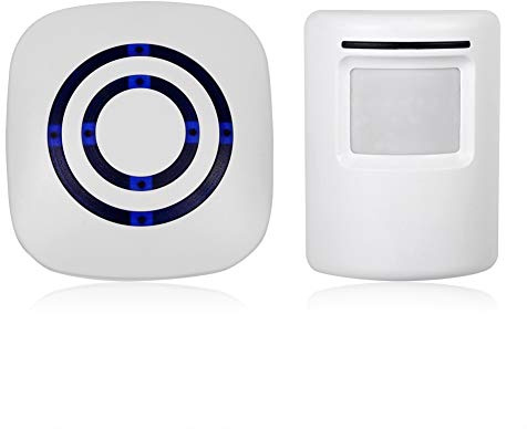 Durchgangsalarm, Funk Türklingel, Ladenglocke Funkalarmanlage mit Bewegungsmelder, 70m Reichweite, 38 Klingeltöne, PIR-Sensoralarm, (ohne batterien)