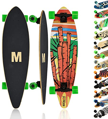 MAXOfit ® Longboard „Cartoon N°5 ,7 couches d érables, 84 cm, ABEC 9
