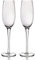 BarCraft Ribbed Champagne Flutes, Set of 2 Handmade Glasses in Gift Box, 200ml