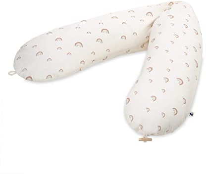 Julius Zöllner Organic Stillkissen ca. 190 cm | Füllung 42 Liter EPS-Mikroperlen | Made in Germany | Bezug aus 100% Baumwolle | Oeko-TEX® Standard 100 | Rainbow