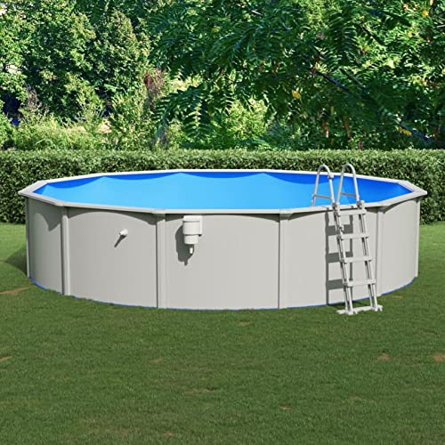 LAPOOH Pool mit Sicherheitsleiter, Pool Stahlwand, Swimmingpool, Gartenpool Komplettset, Pool Garten, Aufstellpool, Schwimmbad, 550x120 cm