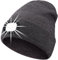 ZONSUSE Gorro Led con Luz, Beanie con 6 LED,Gorro Luminosos Invierno Hombre Mujer,Retirable,Carga USB,3 Niveles de Brillo,para Correr de Noche Acampar Equitación ​Pescar y Pasear Perros (Gris)