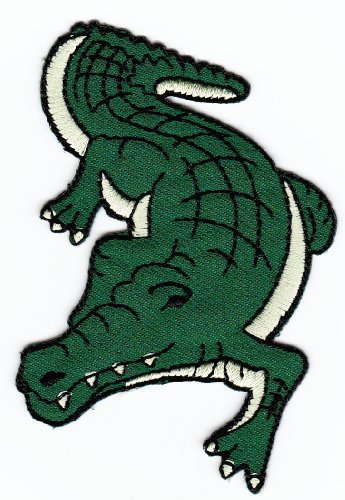 BP BRAUNERT PATCHES Krokodil Alligator Reptil Aufnäher zum Aufbügeln oder Aufnähen Bügelbild Aufbügler für Kleidung Gestickter Bügelpatch Applikation Patch Größe 6,3 x 7,5 cm (1 Stück)