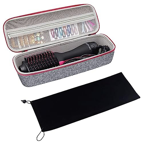 SH-RuiDu Hard Travel Case Compatible with Revlon Hair Dryer Brush, Portable Hair Styling Hot Tool One- Step Hair Dryer Brush Volumizer Styler Storage Bag Organizer for Home Salon Travel Use