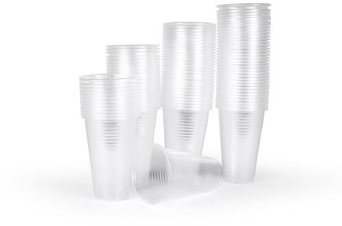 Inoverse 800 Stück Plastikbecher Trinkbecher, 0,2 L Transparent Ausschankbecher, Partybecher Kunststoff, Plastik Becher, Partygeschirr, Bierbecher, Wasserbecher