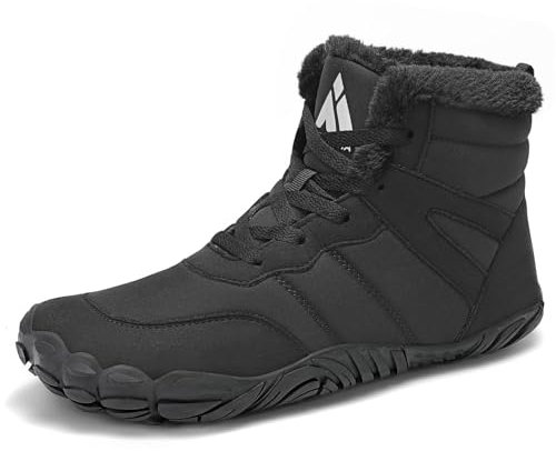 Mishansha Winter Barfußschuhe Herren Warm Gefüttert Winterstiefel Barefoot Minimalistische Sneaker für Damen Gr.41