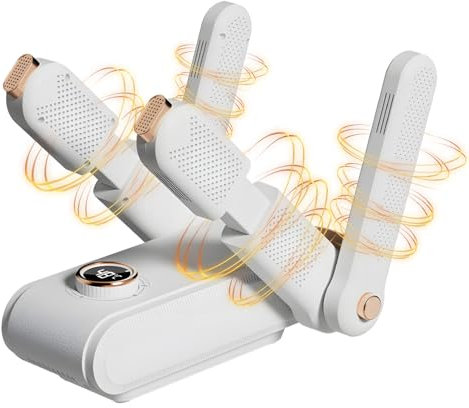 Darryy Asciuga Scarpe Elettrico a 4 Bracci, Scalda Scarpe Elettrico, Asciuga Scarpe con Funzione di Spegnimento Programmato, 10 Minuti per Scaldare le Scarpe, 50 Minuti per Sterilizzare e Asciugare