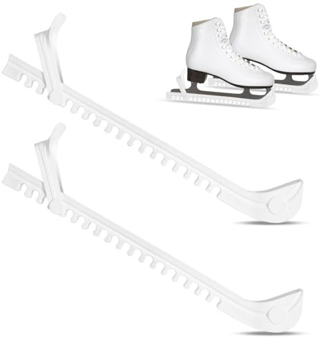 DELAESI Kufenschoner Schlittschuhe Kufenschoner Eiskunstlauf Schlittschuhschutz Weiß Verstellbarer Schlittschuh Kufenschutz Eiskunstlauf Zubehör für die Meisten Schlittschuhgrößen