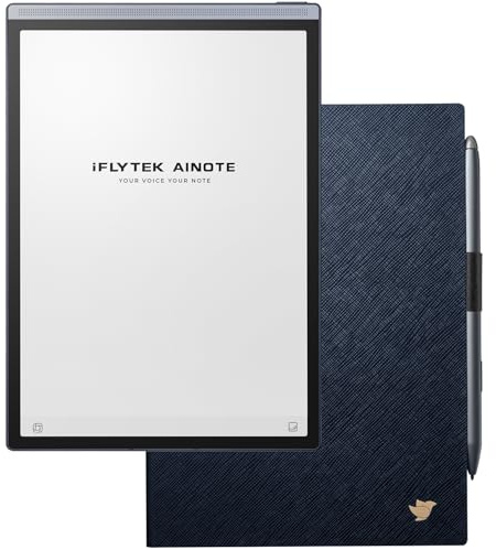 iflytek AINOTE Air 2,8.2-inch E Ink Tablet for Meetings, AI Note Taking Tablet with Blue Folio Case,Voice-to-Text Transcription, Multi-Languages Chatgpt Support,Digital Notebook for Work/Study