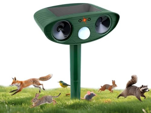 XiXiRan Répulsif Chat Ultrason, Effaroucheur Oiseaux Ultrasons Solaire, Repulsif Chat Exterieur Ultrason Étanche, Ultrason Chat, Repulsif Rat Exterieur, Éloigne Efficacement Chats, Souris et Nuisibles