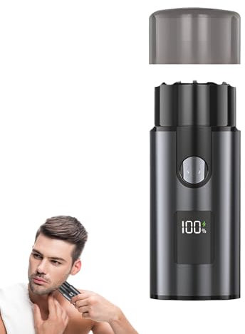 Mini Rasoio Elettrico, Rasoio Elettrico Portatile con Display LCD Ricaricabile USB Rasoio Elettrico lavabile per Uomini, Casa, Pratico, Viaggi,Ufficio Affari