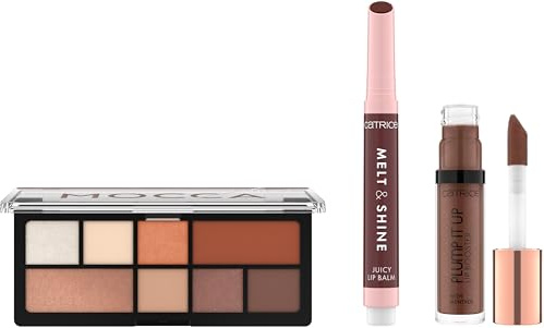Catrice MOCCA DAZE LOOK SET, set trucco da 3 pezzi con palette ombretti e prodotti labbra nel colore moka di tendenza, look versatili, opaco & lucido