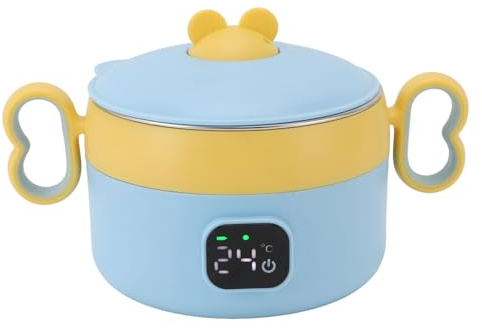 Zerodis Tazón de Calentador de Alimentos Eléctricos, Acero Inoxidable con Control de Temperatura Inteligente, Diseño Anti -escaldado, Batería Recargable de USB para el Hogar, la Oficina