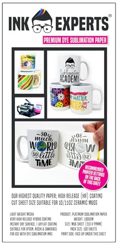 Ink Experts Platinum Premium Mug Size Sublimation Paper 100gsm (100)