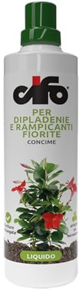 CIFO - Concime Liquido per Dipladenie e Rampicanti Fiorite 500 ml, Formulazione Mirata Specifica per Dipladenie e per lo Sviluppo Rapido delle Foglie e dei Tralci, Crescita Vigorosa e Prolungata