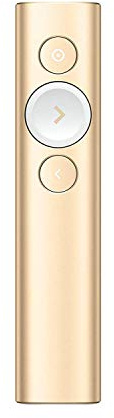 Logitech Spotlight Presentation Remote - Universal Wireless Presentation Clicker with Laser Pointer, Advanced Digital Highlighting, Bluetooth, 30 m Range and Quick Charging - Gold