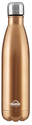 Premier Housewares MIMO Vakuum Flasche Fläschchen 350 ml, Edelstahl, 7 x 7 x 28 cm, Edelstahl Silikon Polypropylen, Gold-metallic, 500 ml