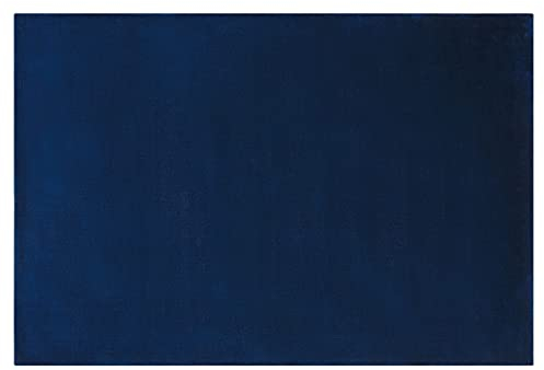 Teppich Viskose blau 160 x 230 cm einfarbig handgewebt Kurzflor Modern Gesi II