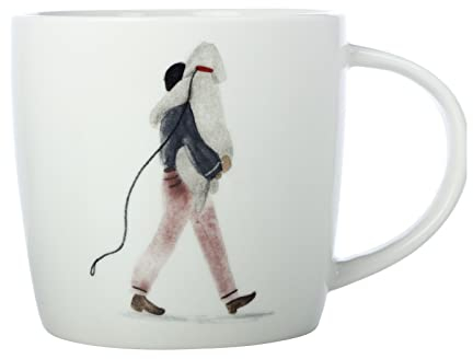 Maxwell & Williams DX1070 - Taza de café (400 ml, porcelana, diseño de perro, color blanco