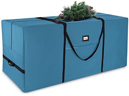 Hearth & Harbor 7.5 ft Christmas Tree Storage Bag - Artificial Christmas Tree Bag with Reinforced Handles, Dual Zipper, Wide Opening - Large Storage Container for Trees and Decorations, 600D Oxford