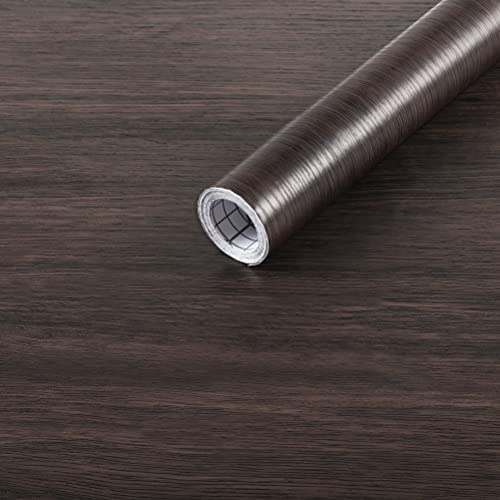 Arthome Bois Papier Adhesif pour Meuble,Auto Adhesif Papier Peint,Autocollant Vinyle Décoratif Imperméable Film Adhesif pour Meuble,Comptoir,Armoire,Revêtement Mural,Noyer Bois,42cmx10m