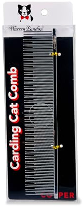 Carding Cat Comb | 7.5 inches made with Copper | Rounded Tips Prevent Irritation | Dual Tooth Design for Short & Long Hair removes Mats and Tangles