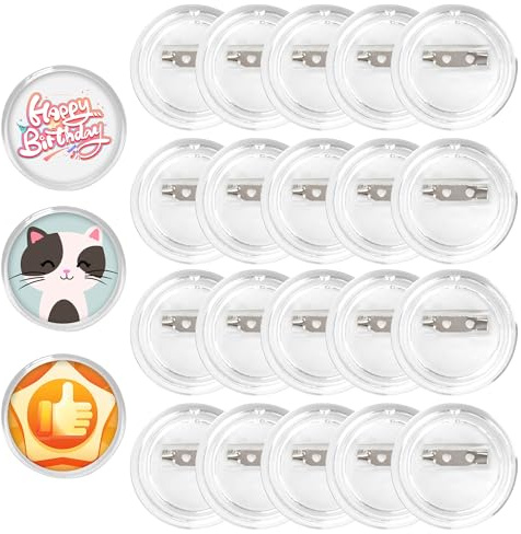 WENLISELL 100 PCS 38mm Badge Making Kit, Make Your Own Button Badges | Clear Button Craft Badge, Acrylic Buttons Pin Badges, For DIY Crafts