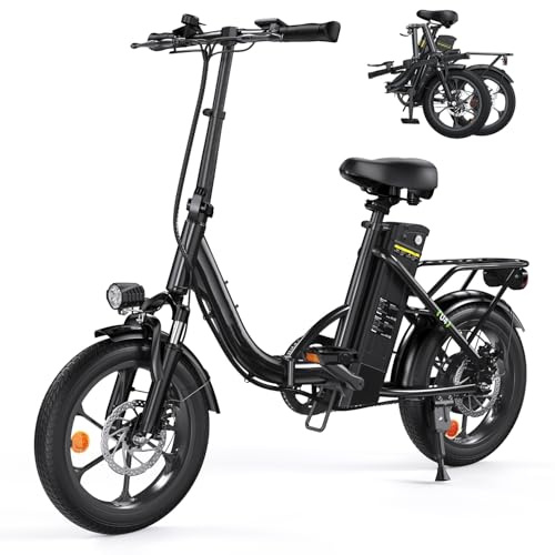 Finbike U4 Electric Bike, 16 Portable Electric Bicycle with Removable Battery, 60KM Max Range, 3 Riding Modes, Front Shock Absorber, Foldable E-bike for Adults/Teens, 2 pack