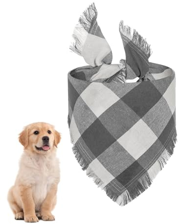 Rutig hundhalsduk, rutig hundbandana | andningsbar rutig hundbandana - mode dekorativ hundhalsduk, tvättbara husdjurssjalar för möten,