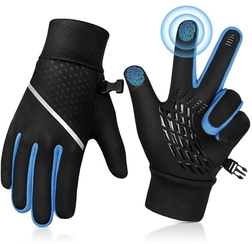 OOPOR Winter Warm Kids Cycling Gloves - Cold Weather Touchscreen Glove for Childrens Riding Bike and Football Grip Anti-Slip Outdoor Ski Sports Gloves for Boys Girls 10-12 Year Old