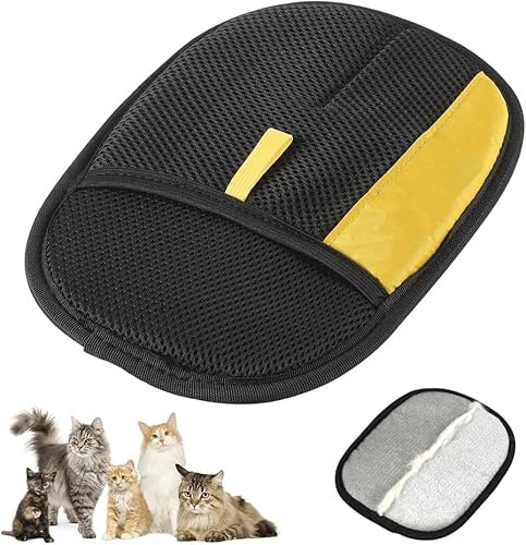 Gants Poil Chat, Double Face Brosse Poils Animaux, Réutilisable Brosse Anti Poils Animaux, Gants électrostatiques d'épilation pour Animaux de Compagnie pour Chats et Chiens, Meubles, Tapis, Rideaux