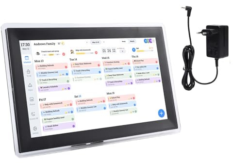 Garosa Calendario Digital, Planificador Familiar WiFi con Pantalla Táctil Full HD de 15,6 Pulgadas con Pantalla Interactiva para Organización del Hogar, Marco de Fotos