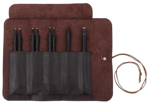 GETAJGHSD Juego de Cinceles para Grabado y Talla en Madera y Piedra, Acero Tungsteno Estuche, Herramientas para Manualidades y Artesanía en Sellos