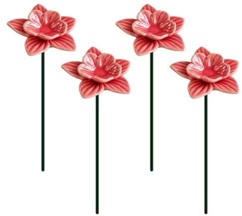 Coupelles pour Abeilles 4 Bols Bain Céramique | Avec Piquet Station D'Eau Fleur Papillon Pour Jardin Terrasse Pot Fleur Colibri Décoration Extérieure Intérieure